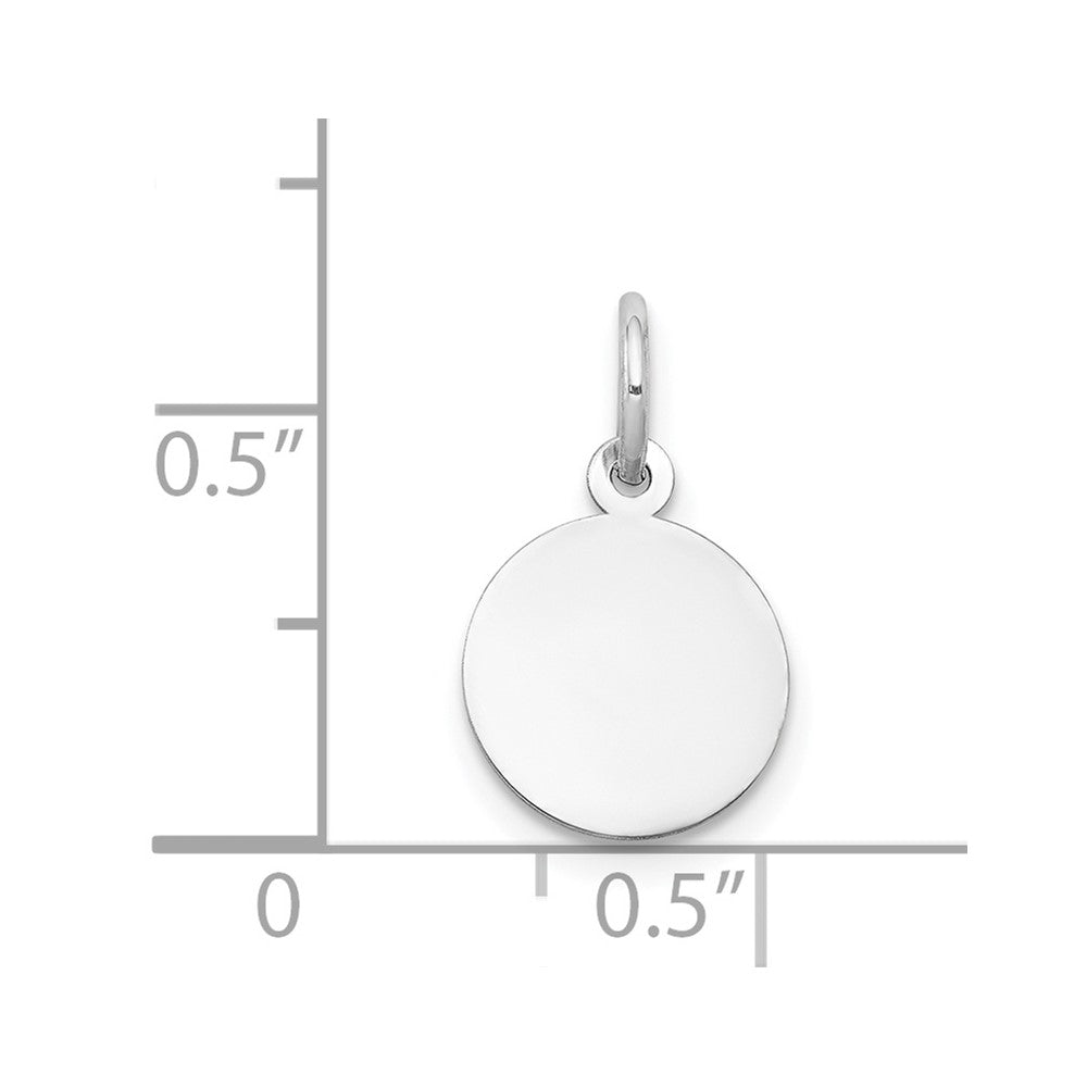 FJC Finejewelers 10 kt White Gold Plain .013 Gauge Circular Engravable Disc Charm 16 mm x 10 mm