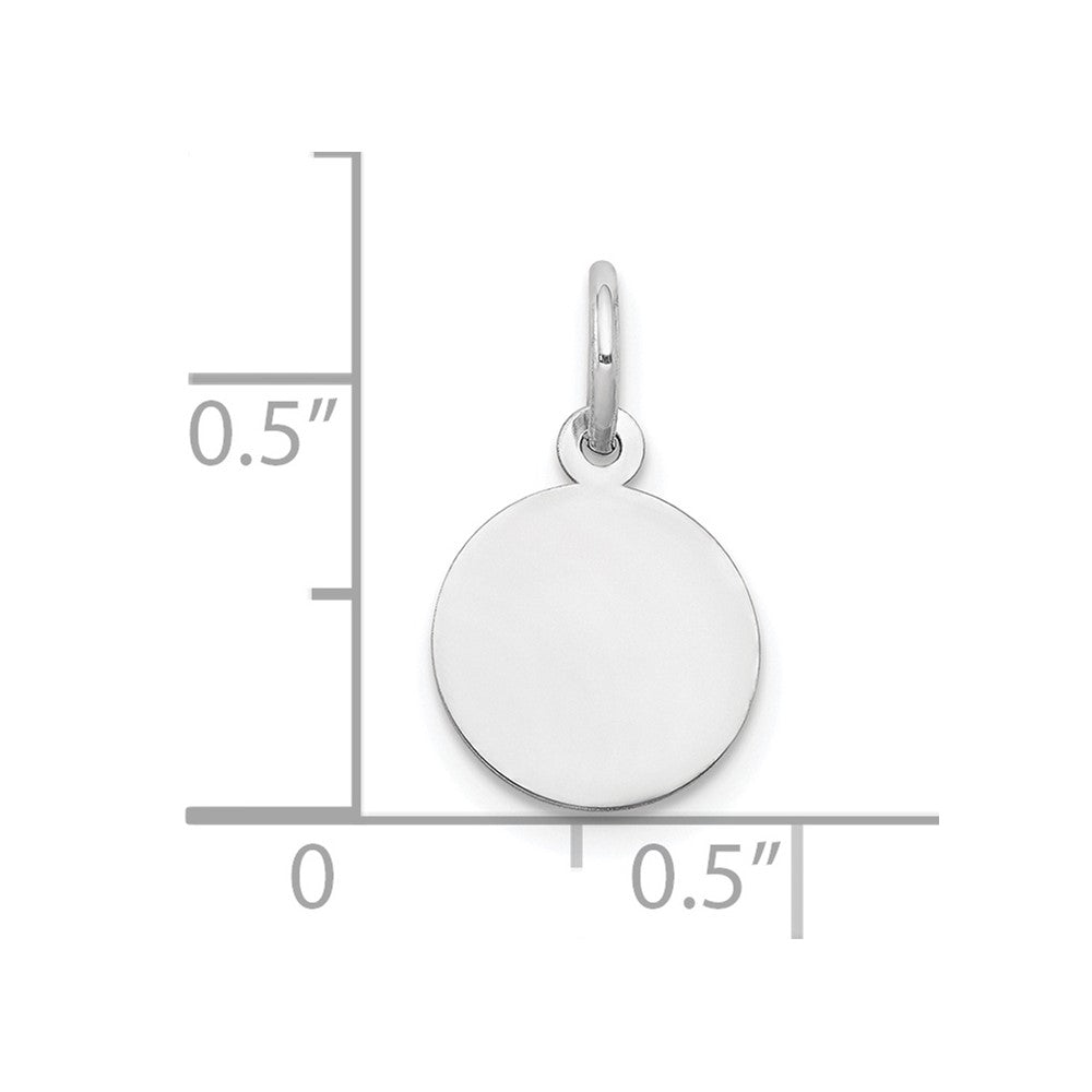 FJC Finejewelers 10 kt White Gold Plain .018 Gauge Circular Engravable Disc Charm 16 mm x 10 mm