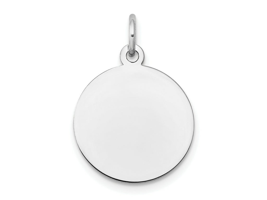FJC Finejewelers 10 kt White Gold Plain .018 Gauge Circular Engravable Disc Charm 16 mm x 10 mm