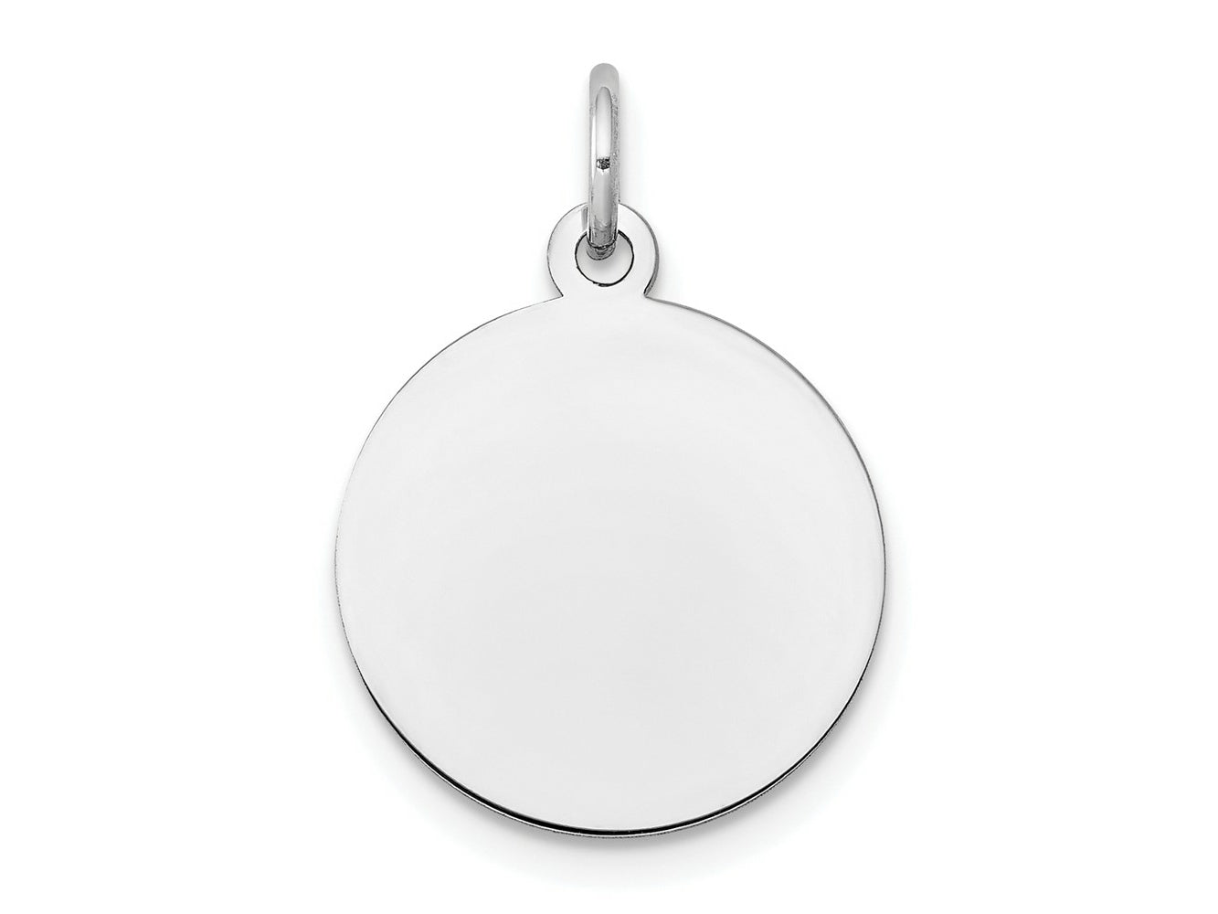 FJC Finejewelers 10 kt White Gold Plain .018 Gauge Circular Engravable Disc Charm 16 mm x 10 mm