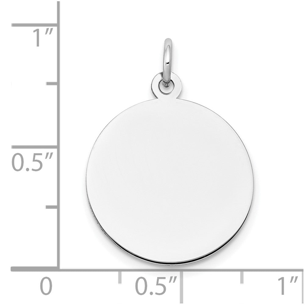 FJC Finejewelers 10 kt White Gold Plain .018 Gauge Circular Engravable Disc Charm 25 mm x 18 mm