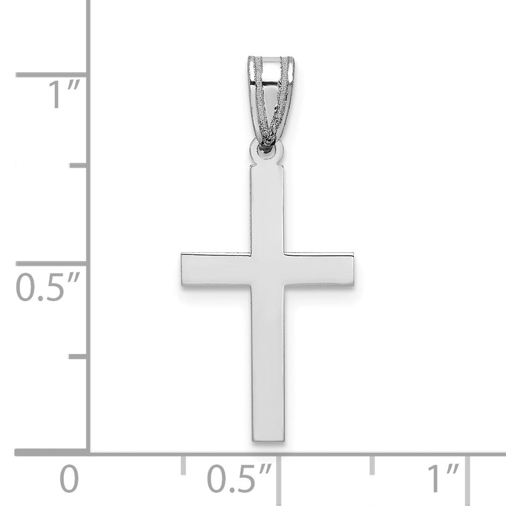 FJC Finejewelers 10 kt White Gold Themed Polished Cross Charm 26 mm x 11 mm