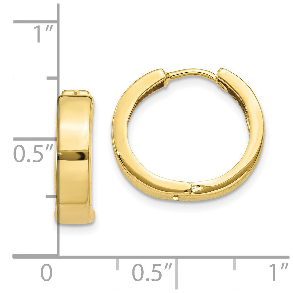 FJC Finejewelers 10 kt Yellow Gold Huggies Square Hinged Hoop Earrings 15 mm x 3.5 mm