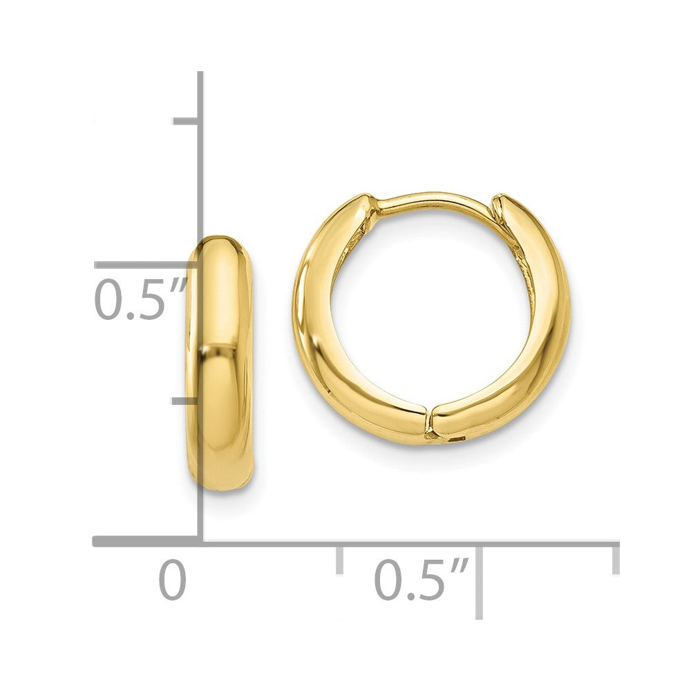 FJC Finejewelers 10 kt Yellow Gold Polished Hinged Hoop Earrings 11 mm x 12 mm