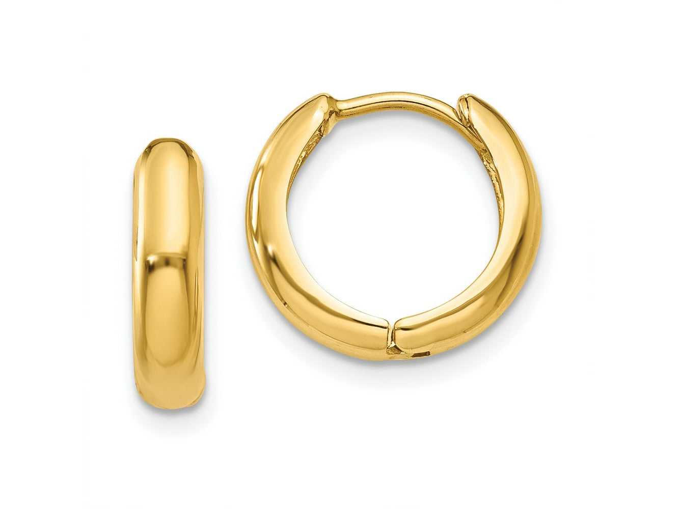 FJC Finejewelers 10 kt Yellow Gold Polished Hinged Hoop Earrings 11 mm x 12 mm