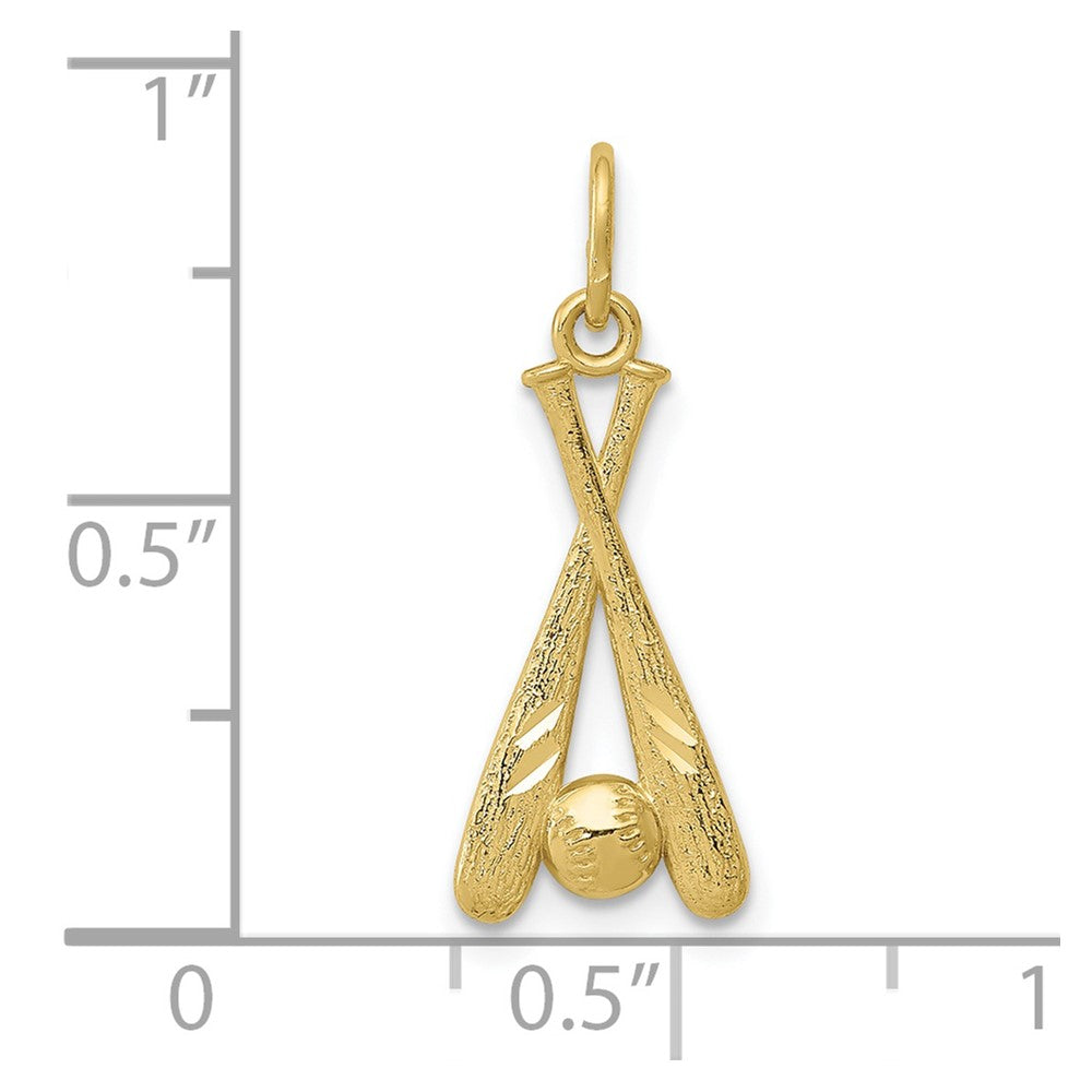 FJC Finejewelers 10 kt Yellow Gold Baseball Bats and Ball Charm 22 x 8 mm