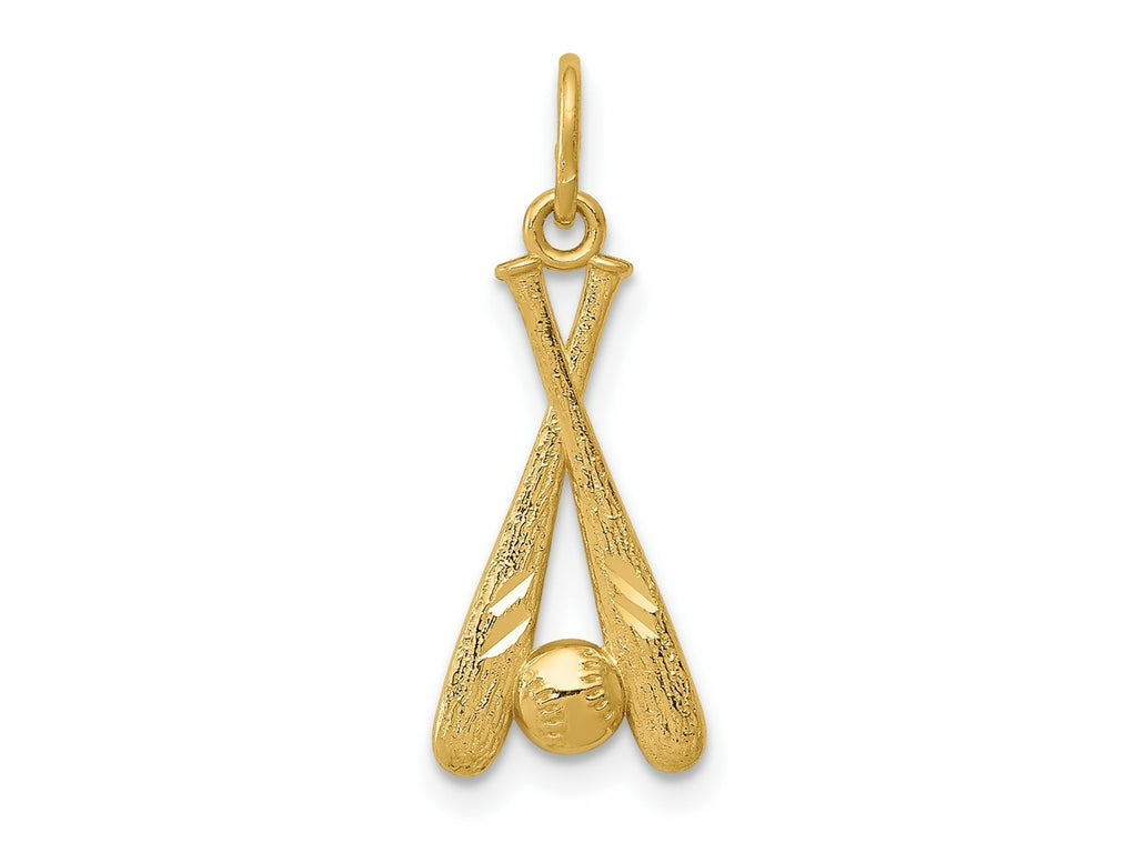 FJC Finejewelers 10 kt Yellow Gold Baseball Bats and Ball Charm 22 x 8 mm