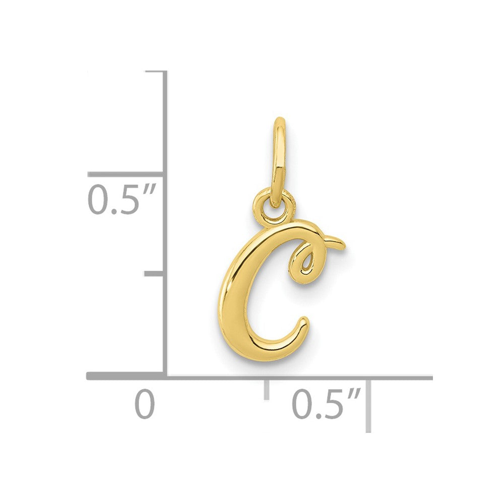 FJC Finejewelers 10 kt Yellow Gold Letter C Initial Charm 11 mm x 6 mm