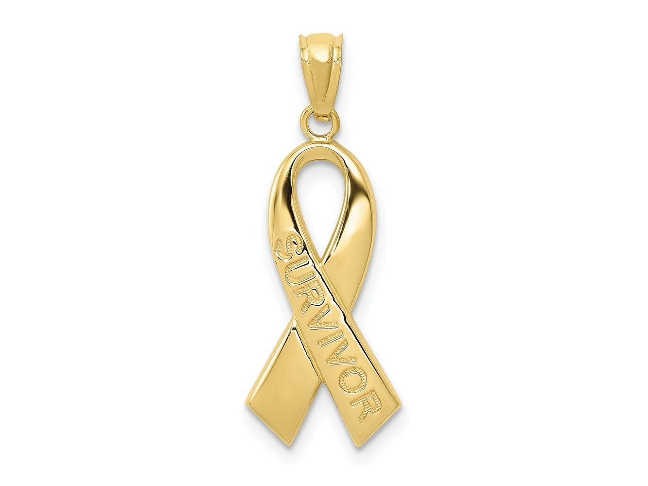 FJC Finejewelers 10 kt Yellow Gold Themed Polished Survivor Ribbon Charm