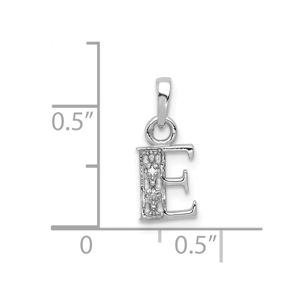 FJC Finejewelers 10 kt White Gold Initial E Charm 15 x 8 mm