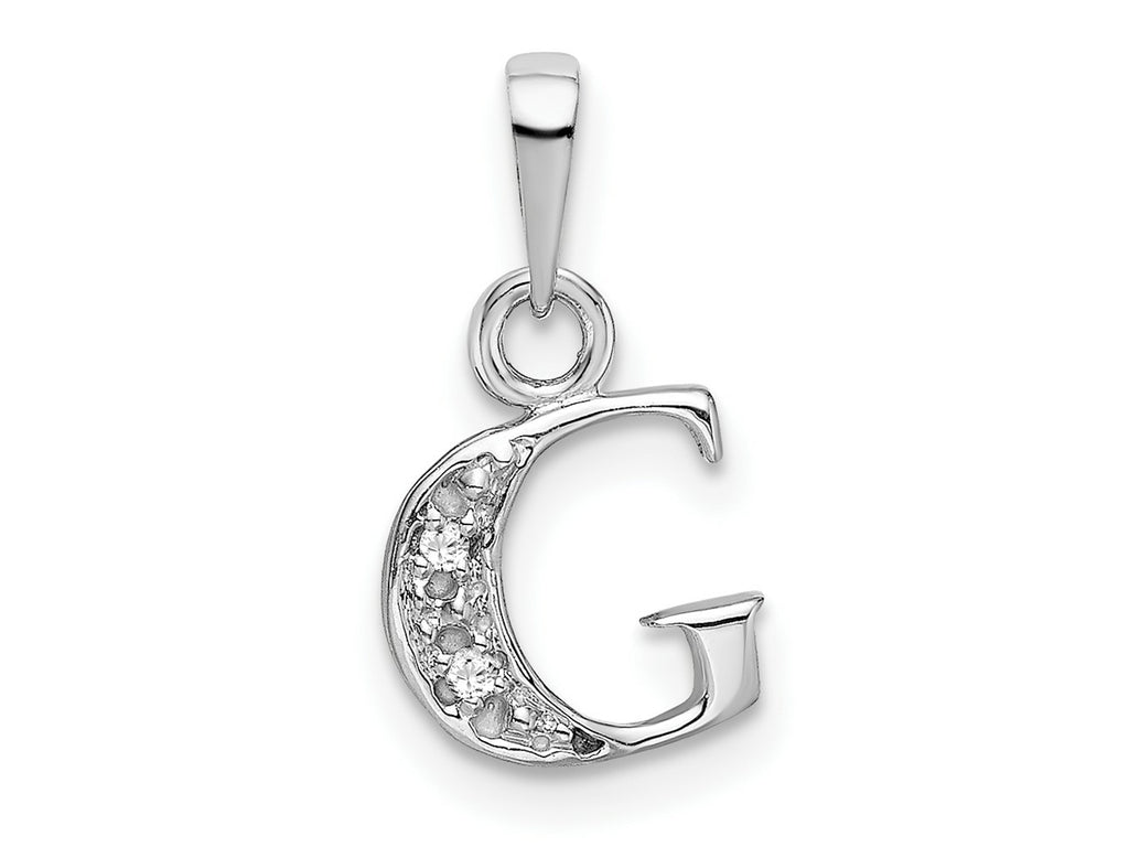 FJC Finejewelers 10 kt White Gold Initial G Charm 15 x 8 mm