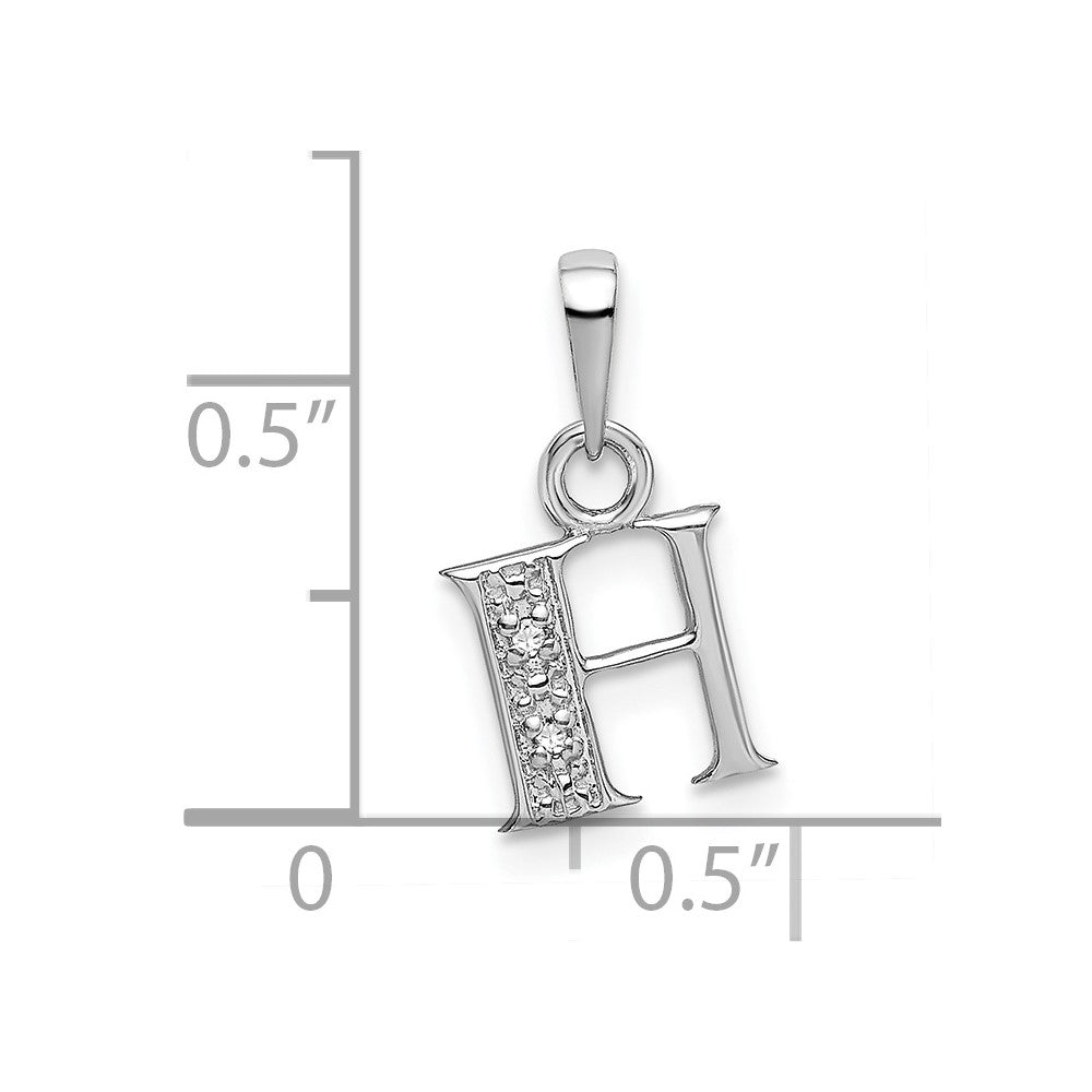 FJC Finejewelers 10 kt White Gold Initial H Charm 15 x 8 mm