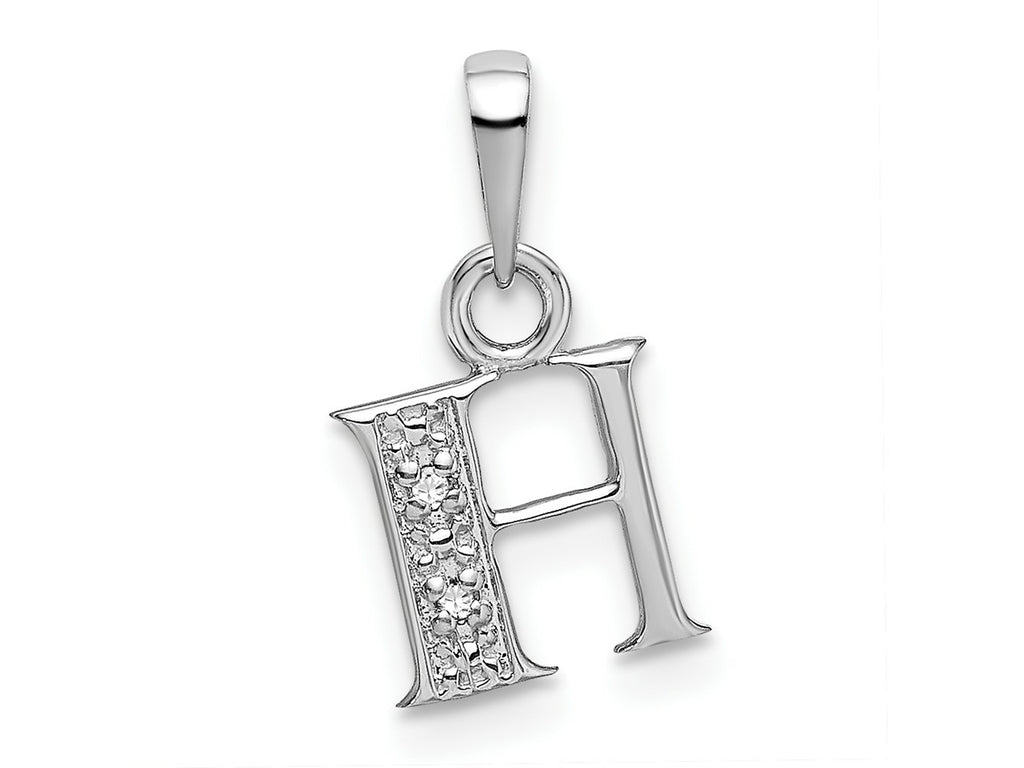 FJC Finejewelers 10 kt White Gold Initial H Charm 15 x 8 mm