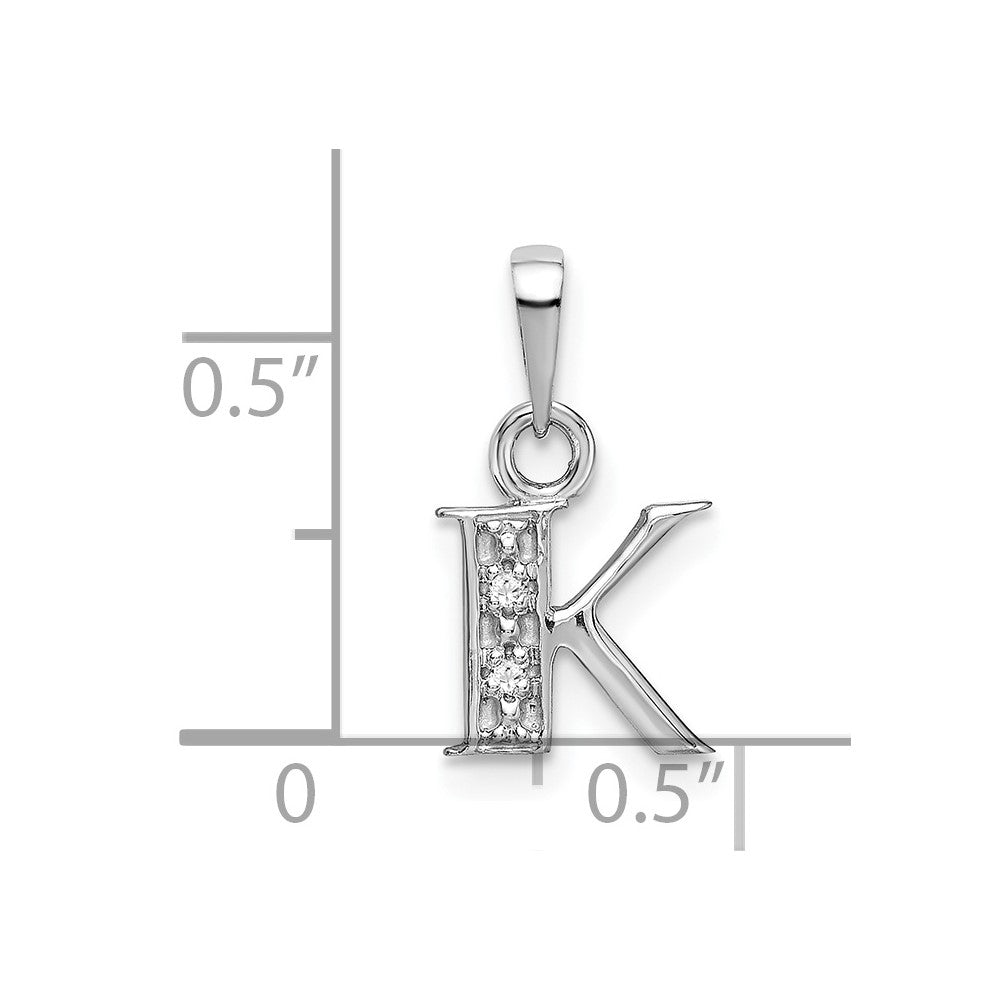 FJC Finejewelers 10 kt White Gold Initial K Charm 15 x 8 mm