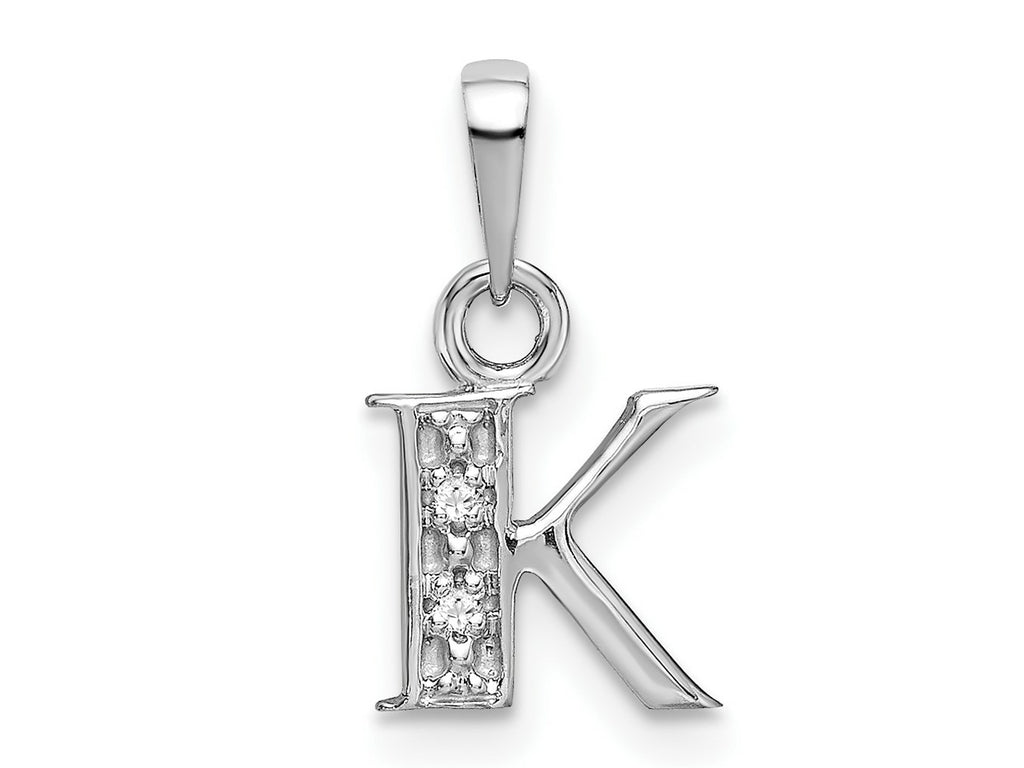 FJC Finejewelers 10 kt White Gold Initial K Charm 15 x 8 mm