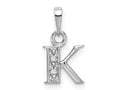 FJC Finejewelers 10 kt White Gold Initial K Charm 15 x 8 mm