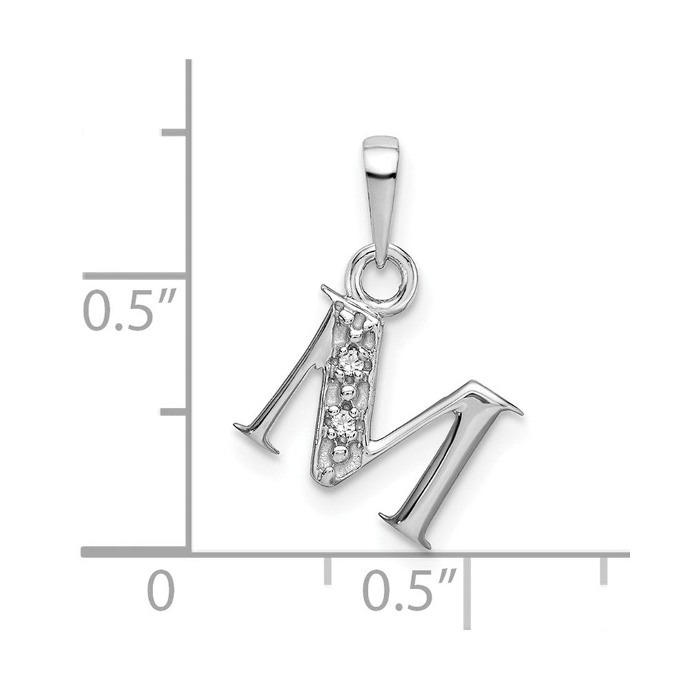 FJC Finejewelers 10 kt White Gold Initial M Charm 15 x 8 mm