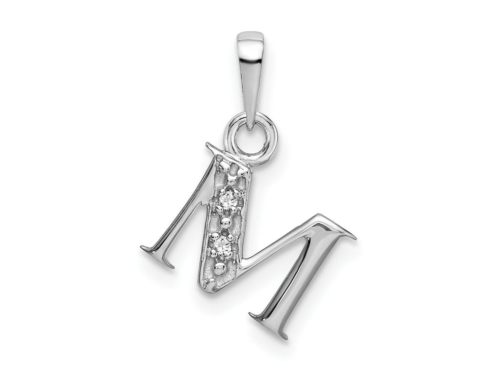 FJC Finejewelers 10 kt White Gold Initial M Charm 15 x 8 mm