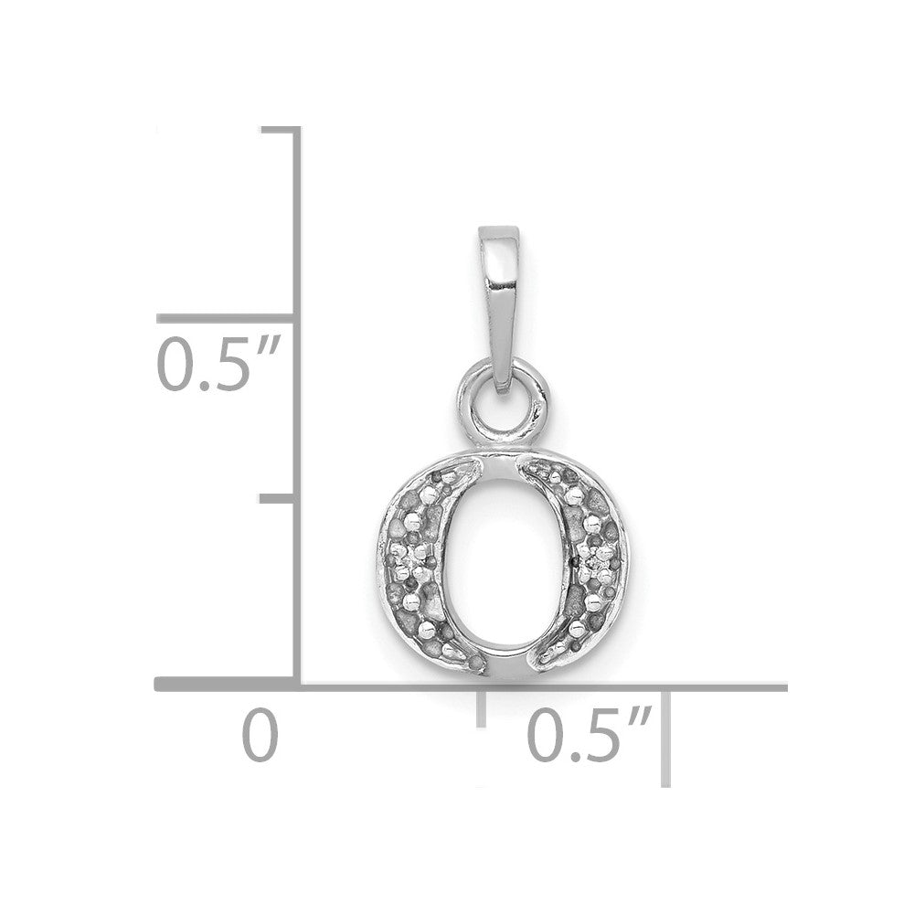 FJC Finejewelers 10 kt White Gold Initial O Charm 15 x 8 mm