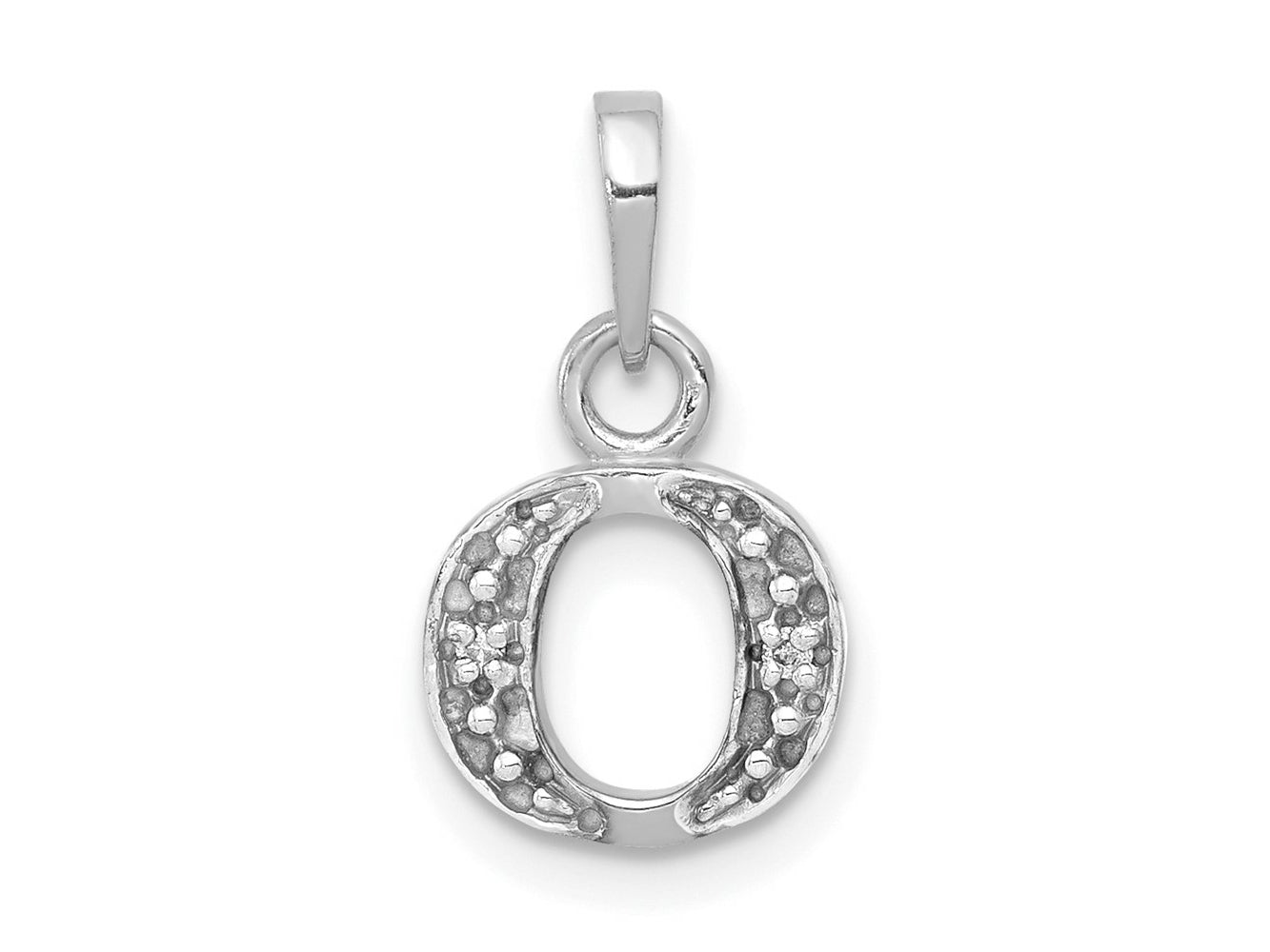 FJC Finejewelers 10 kt White Gold Initial O Charm 15 x 8 mm