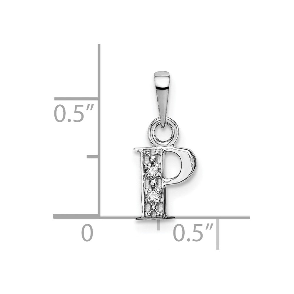 FJC Finejewelers 10 kt White Gold Initial P Charm 15 x 8 mm
