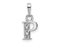 FJC Finejewelers 10 kt White Gold Initial P Charm 15 x 8 mm