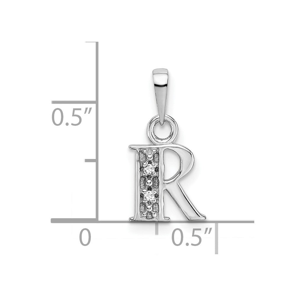 FJC Finejewelers 10 kt White Gold Initial R Charm 15 x 8 mm
