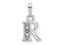 FJC Finejewelers 10 kt White Gold Initial R Charm 15 x 8 mm