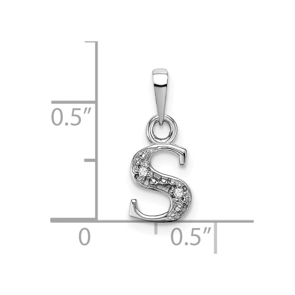 FJC Finejewelers 10 kt White Gold Initial S Charm 15 x 8 mm