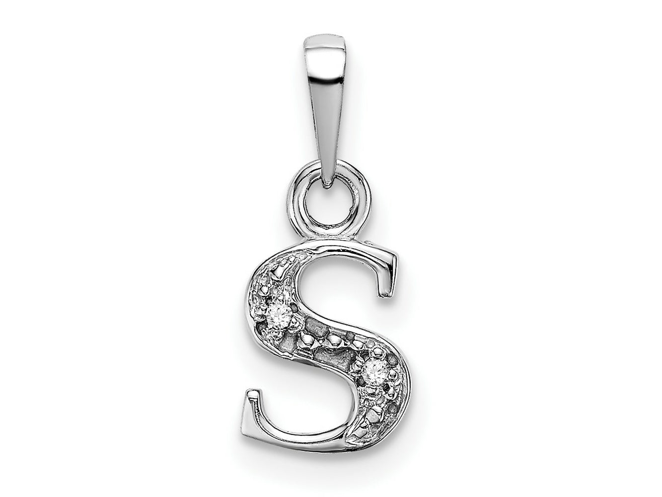 FJC Finejewelers 10 kt White Gold Initial S Charm 15 x 8 mm