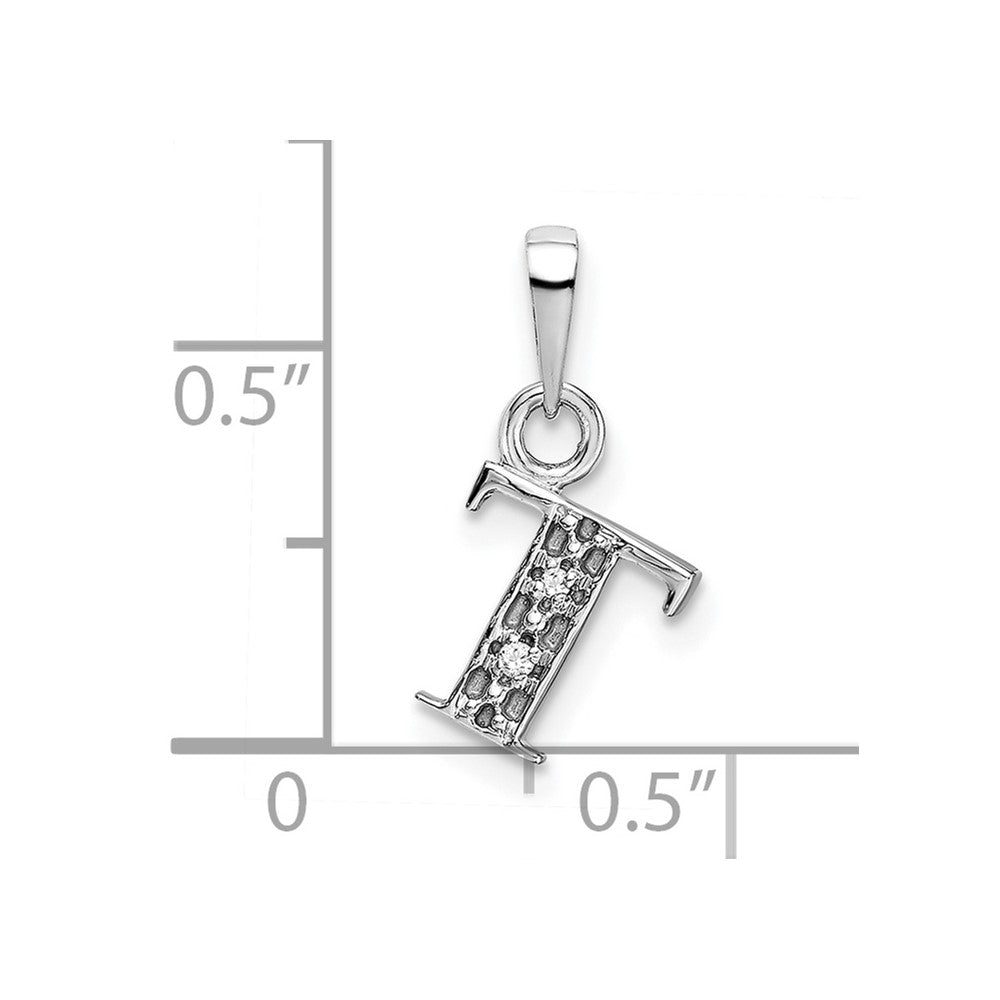 FJC Finejewelers 10 kt White Gold Initial T Charm 15 x 8 mm