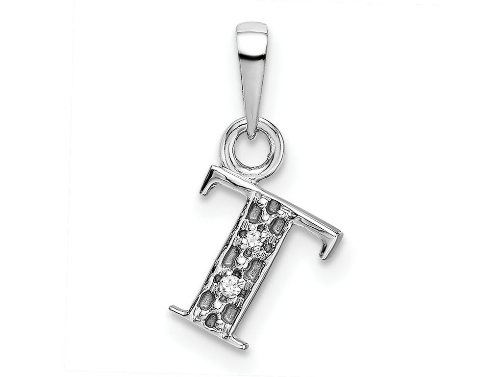 FJC Finejewelers 10 kt White Gold Initial T Charm 15 x 8 mm