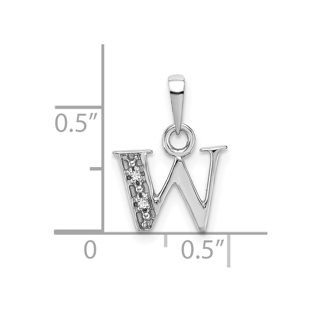 FJC Finejewelers 10 kt White Gold Initial W Charm 15 x 8 mm