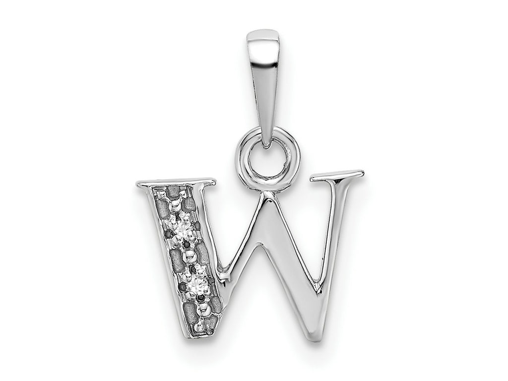 FJC Finejewelers 10 kt White Gold Initial W Charm 15 x 8 mm