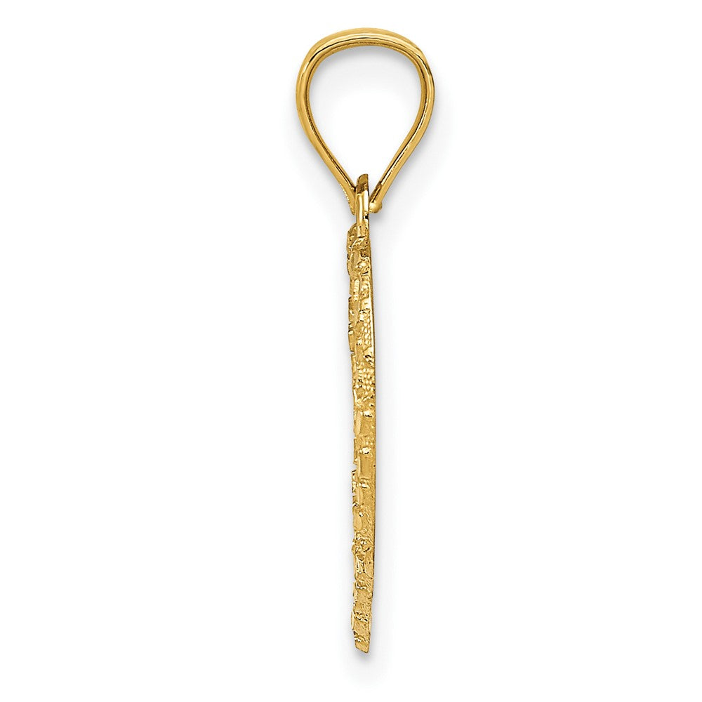 FJC Finejewelers 10 kt Yellow Gold Polished and Textured Cut-out Heart Charm 21 x 15 mm