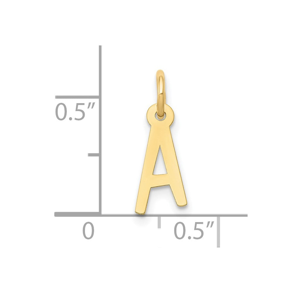 FJC Finejewelers 10 kt Yellow Gold Small Slanted Block Initial A Charm 15 x 6 mm