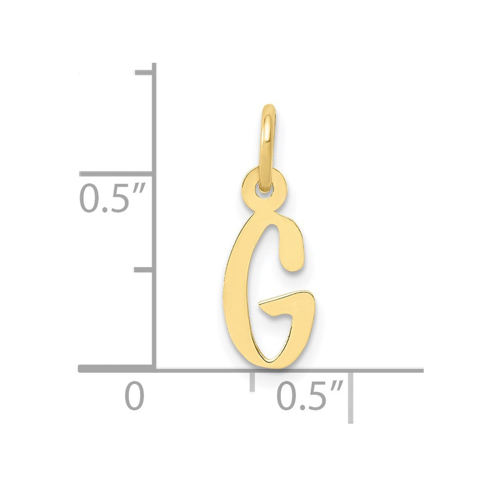 FJC Finejewelers 10 kt Yellow Gold Small Slanted Block Initial G Charm 15 x 6 mm