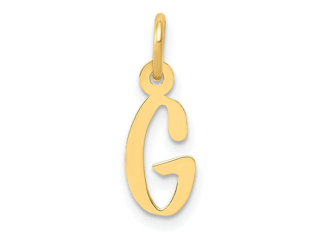FJC Finejewelers 10 kt Yellow Gold Small Slanted Block Initial G Charm 15 x 6 mm