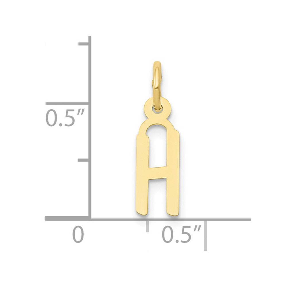 FJC Finejewelers 10 kt Yellow Gold Small Slanted Block Initial H Charm 15 x 6 mm