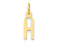 FJC Finejewelers 10 kt Yellow Gold Small Slanted Block Initial H Charm 15 x 6 mm
