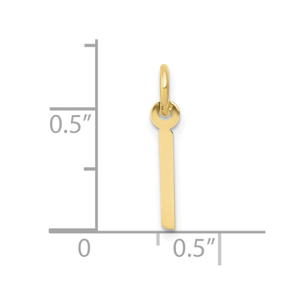 FJC Finejewelers 10 kt Yellow Gold Small Slanted Block Initial I Charm 15 x 6 mm