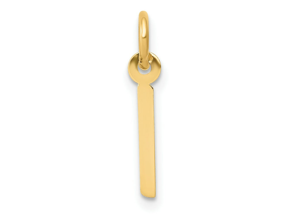 FJC Finejewelers 10 kt Yellow Gold Small Slanted Block Initial I Charm 15 x 6 mm