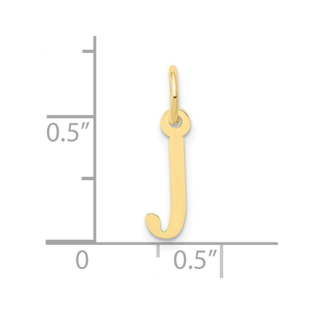 FJC Finejewelers 10 kt Yellow Gold Small Slanted Block Initial J Charm 15 x 6 mm