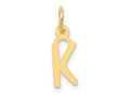 FJC Finejewelers 10 kt Yellow Gold Small Slanted Block Initial K Charm 15 x 6 mm