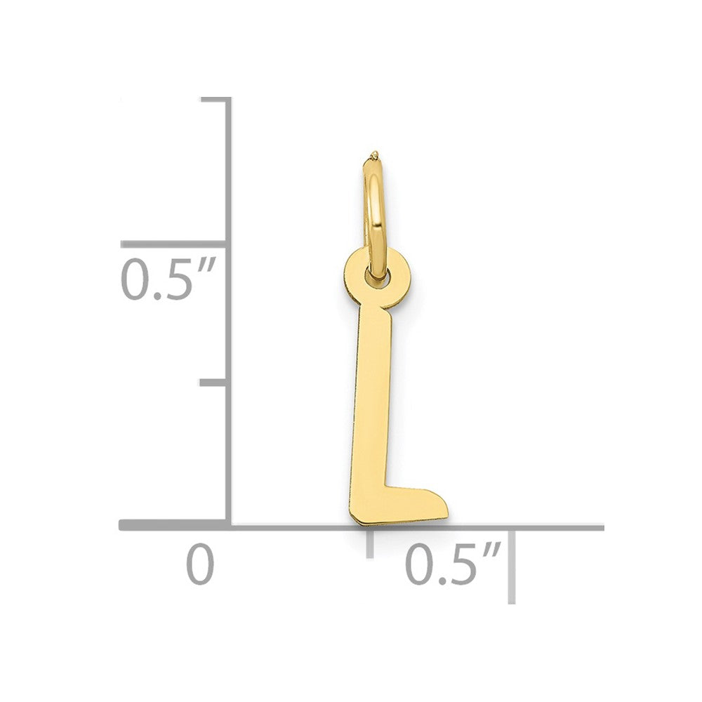 FJC Finejewelers 10 kt Yellow Gold Small Slanted Block Initial L Charm 15 x 6 mm