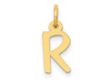 FJC Finejewelers 10 kt Yellow Gold Small Slanted Block Initial R Charm 15 x 6 mm