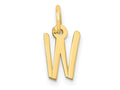 FJC Finejewelers 10 kt Yellow Gold Small Slanted Block Initial W Charm 15 x 6 mm