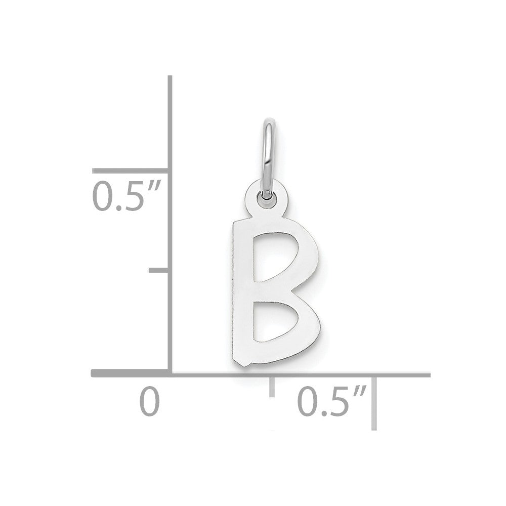 FJC Finejewelers 10 kt White Gold Small Slanted Block Initial B Charm 15 mm x 6 mm