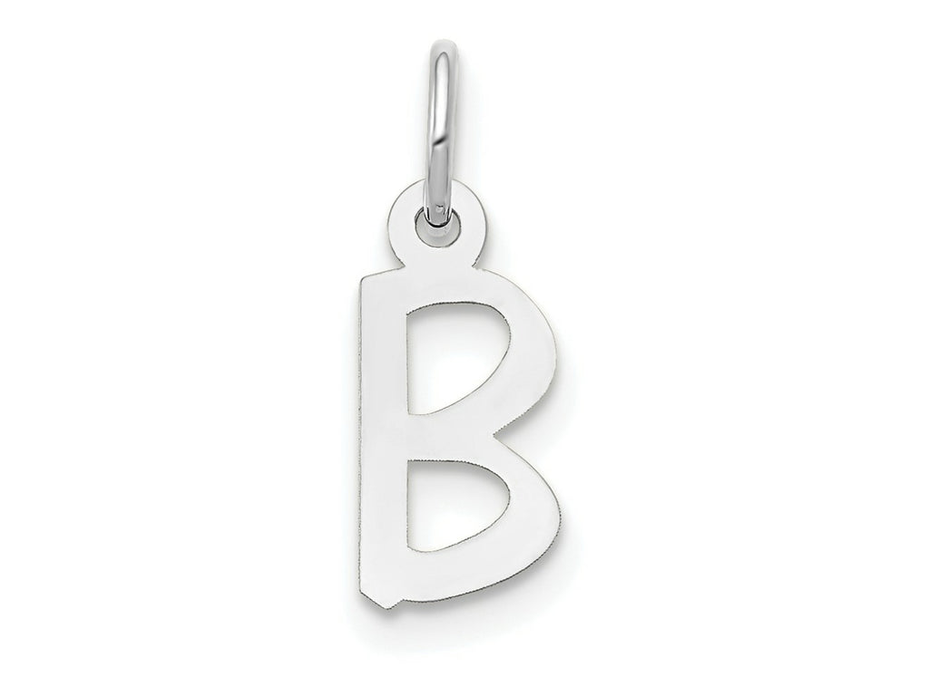 FJC Finejewelers 10 kt White Gold Small Slanted Block Initial B Charm 15 mm x 6 mm