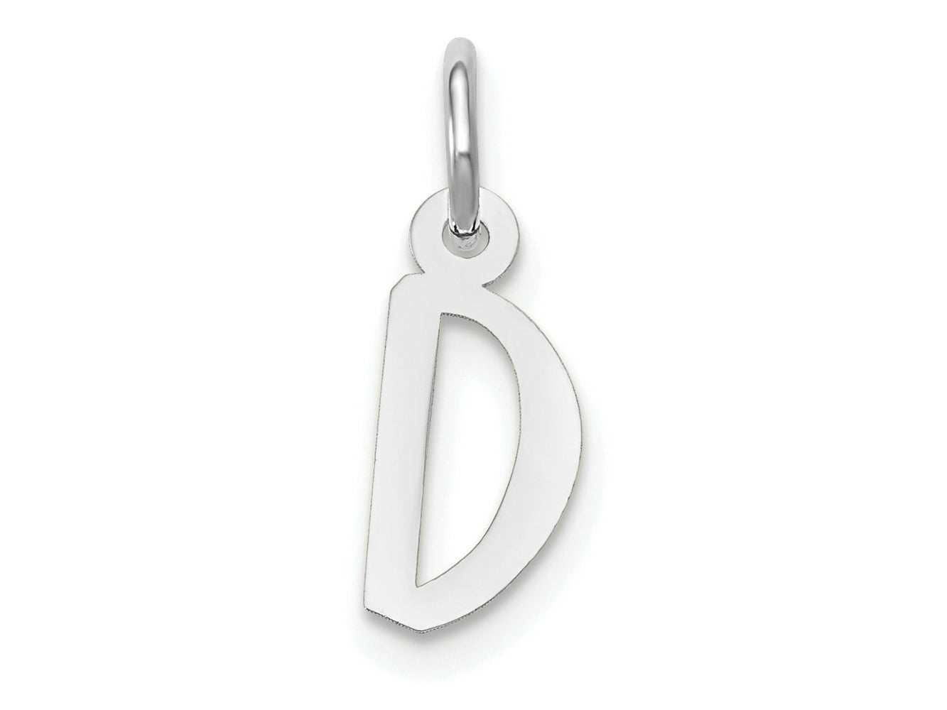 FJC Finejewelers 10 kt White Gold Small Slanted Block Initial D Charm 15 mm x 6 mm